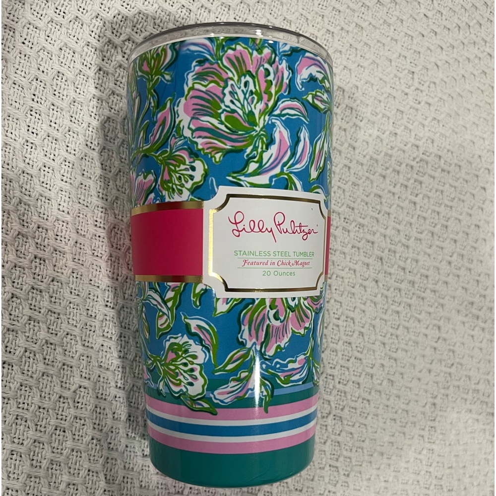 Lilly Pulitzer Stainless Steel Insulated Tumbler in Cumulus Blue Chick Magnet